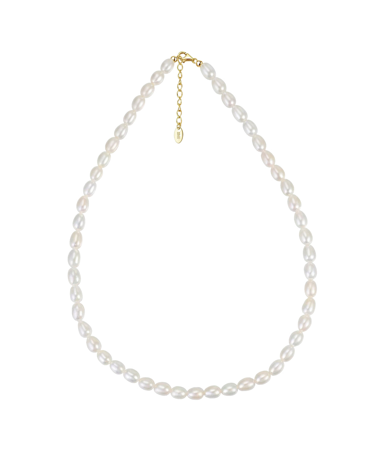 Colier perle naturale și argint 925, alb, placat cu aur, 5-6 mm, MYGRACE