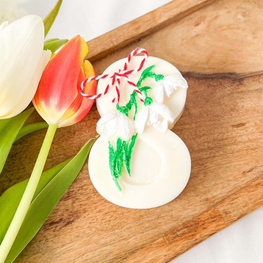 martisor parfumat ceara vegetala cifra 8 ghiocei MYGRACE