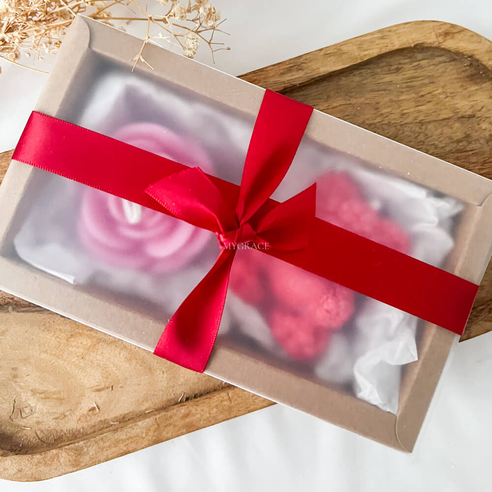 Cadou Valentine's Day - set cadou lumânări parfumate, ceară vegetală
