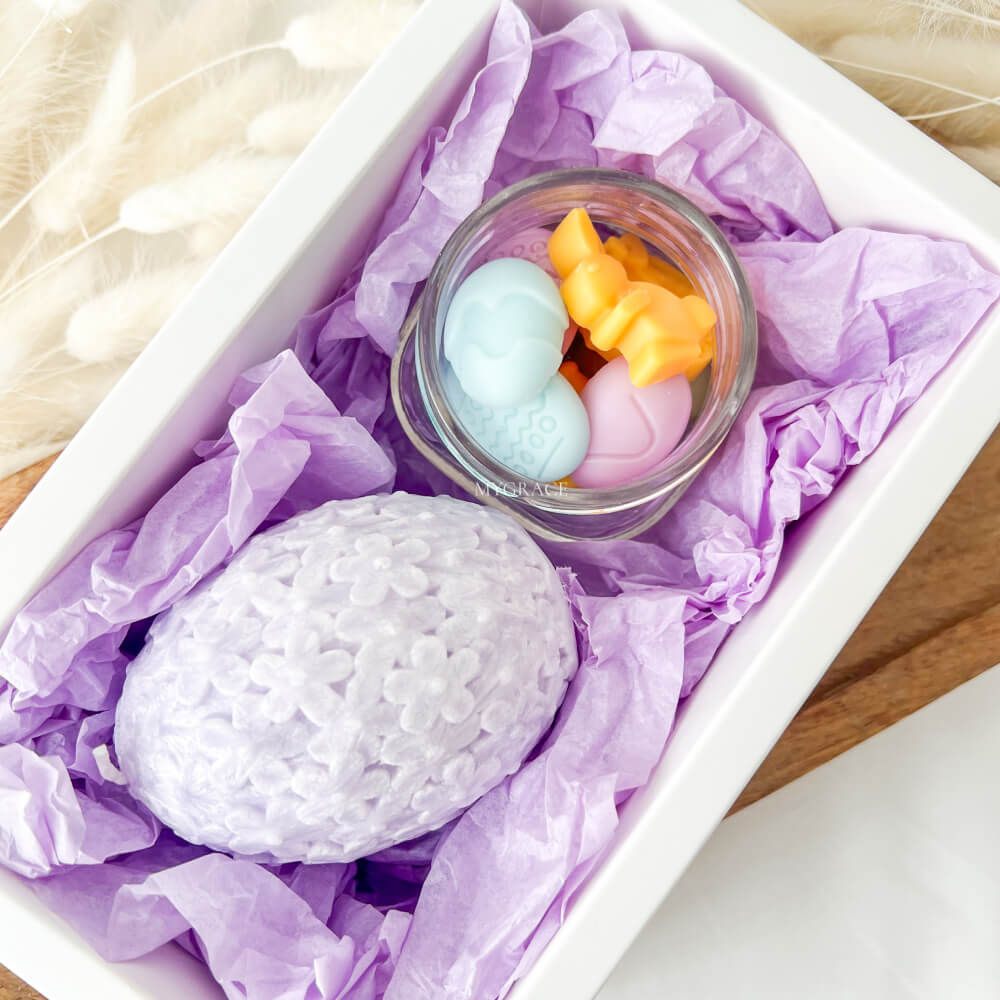 Cadou Paște - set lumânare și ceară parfumată, ceară vegetală