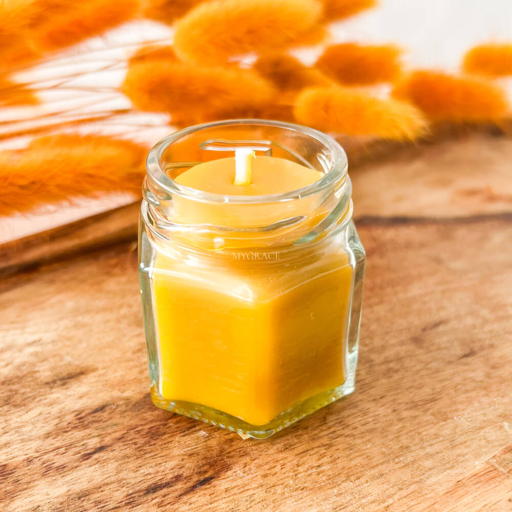 Lumânare ceară de albine, purificare aer, ceară de albine pură 100%, parfum natural miere