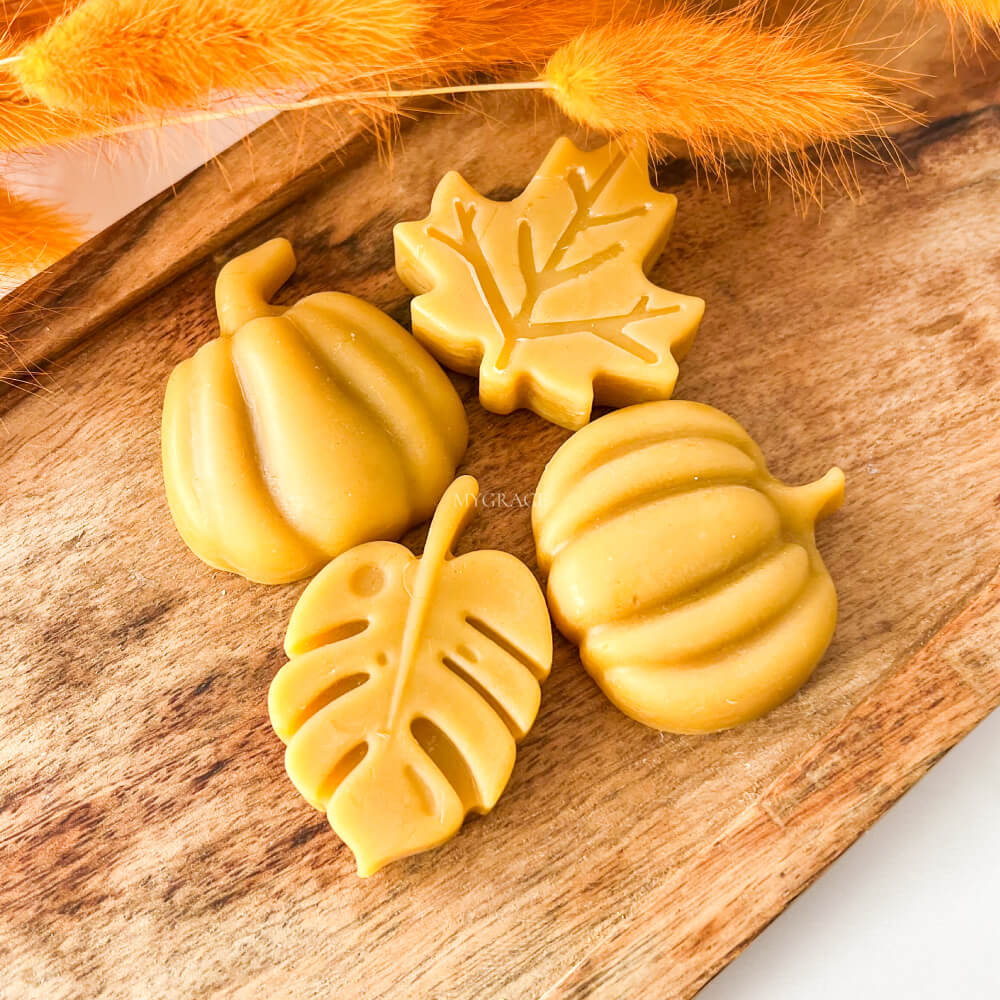 Cadou ceară de albine pentru purificarea aerului, wax melts ceară naturală, diverse figurine - set cadou toamnă