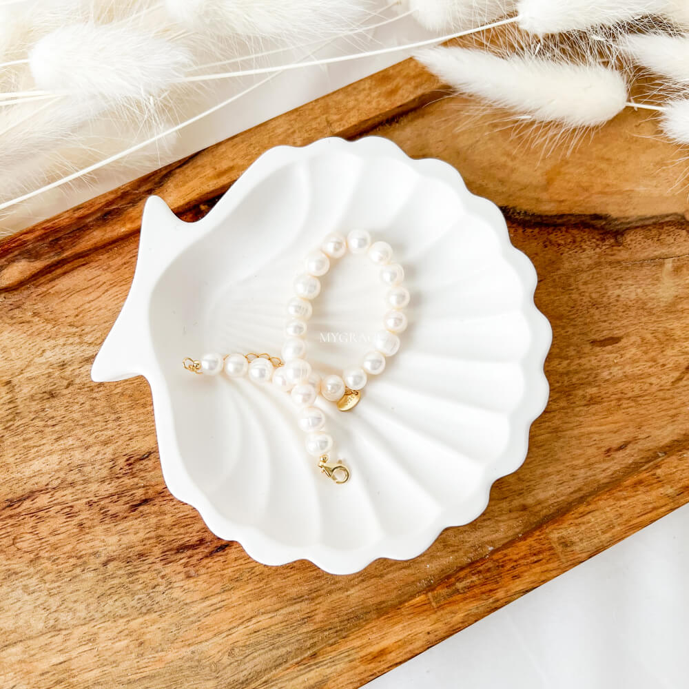 Tăviță decorativă pentru bijuterii sau lumânări, scoică, handmade