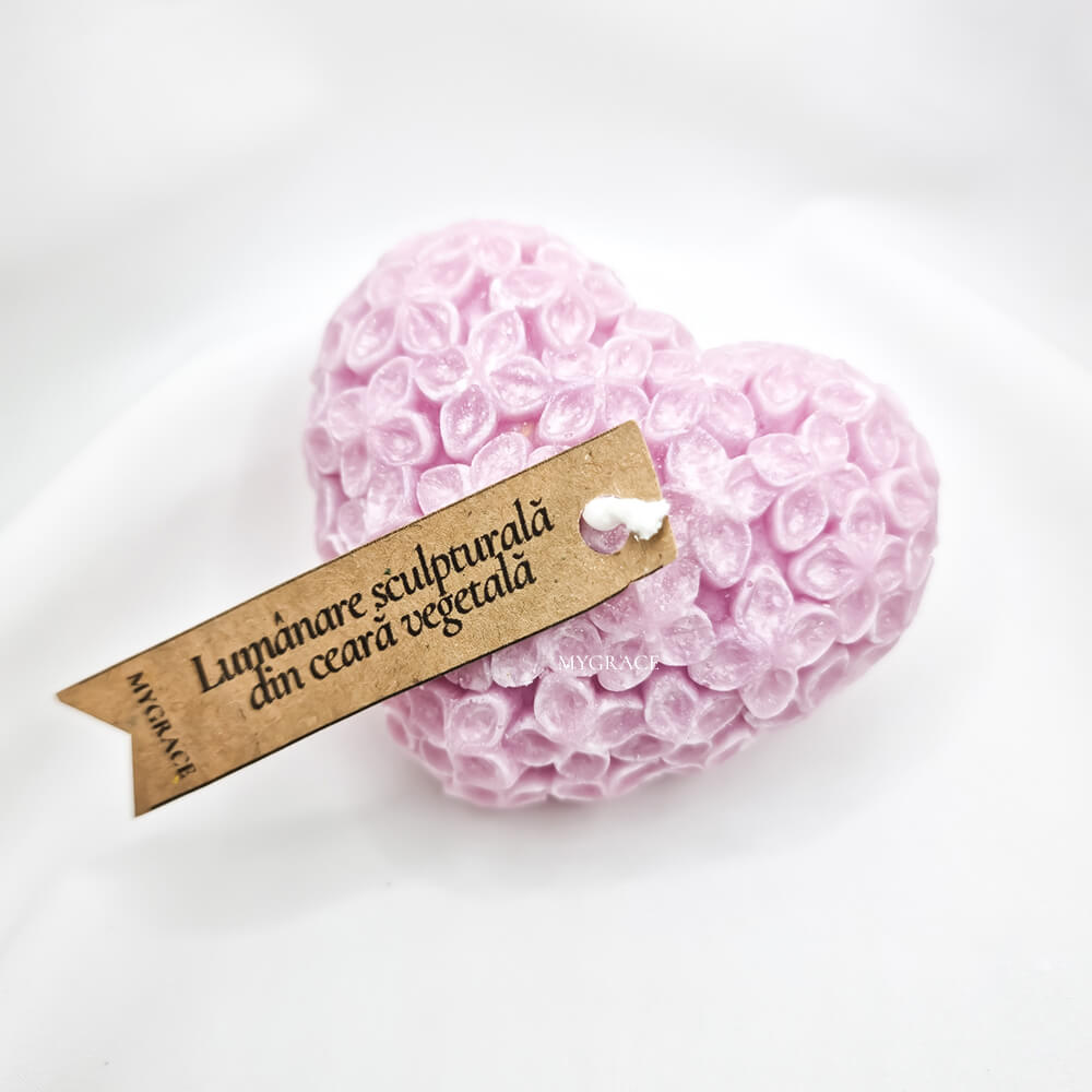 marturii nunta inimioara mov lumanare parfumata ceara palmier MYGRACE