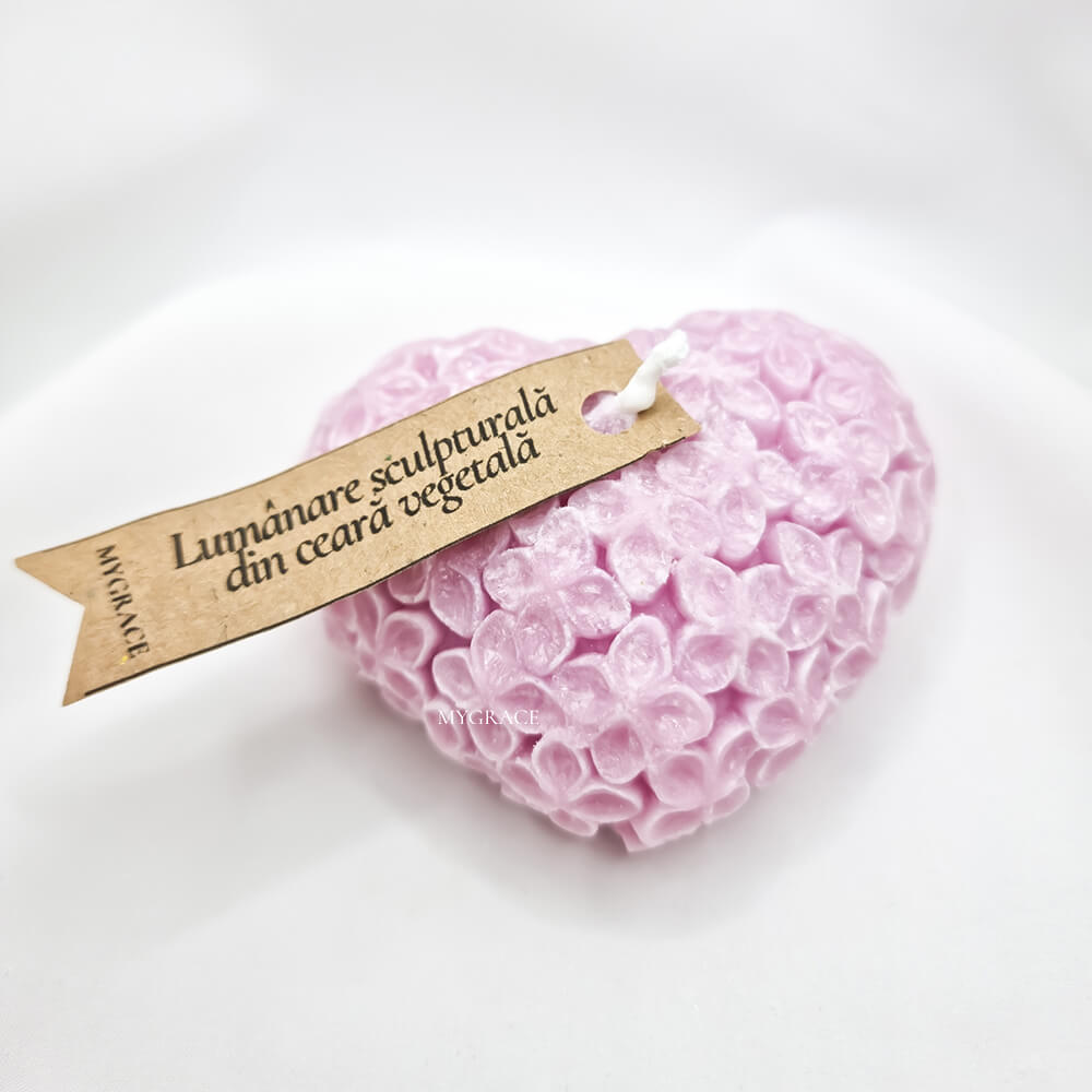 marturii nunta inimioara mov lumanare parfumata ceara palmier MYGRACE