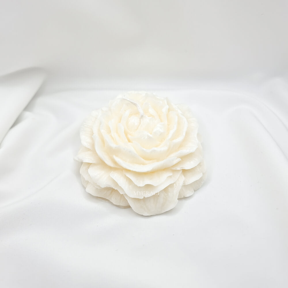 marturii nunta trandafir alb lumanare parfumata ceara palmier note florale vanilie 90g MYGRACE