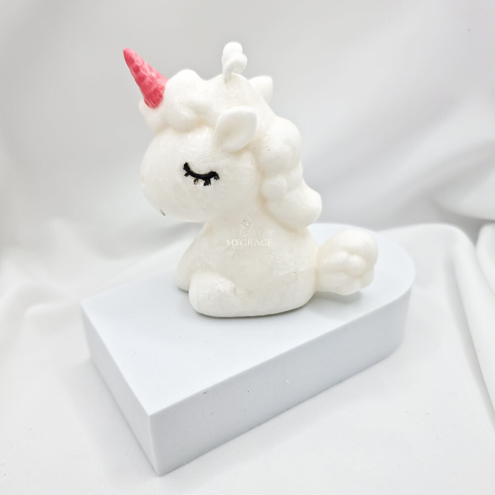 marturii botez unicorn lumanare parfumata ceara palmier MYGRACE
