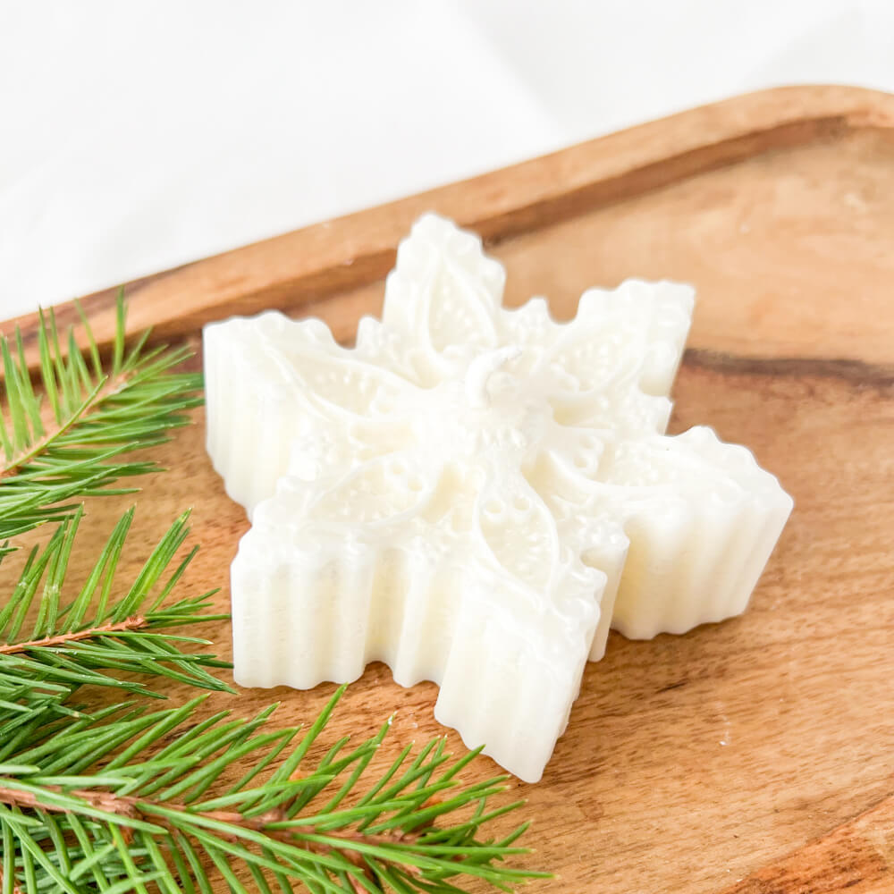 Lumânare Crăciun, parfumată, ceară naturală, Fulg 2, Ediție limitată Crăciun
