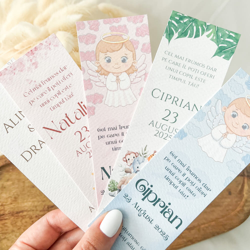 marturii botez nunta semn de carte carton caligrafic MYGRACE