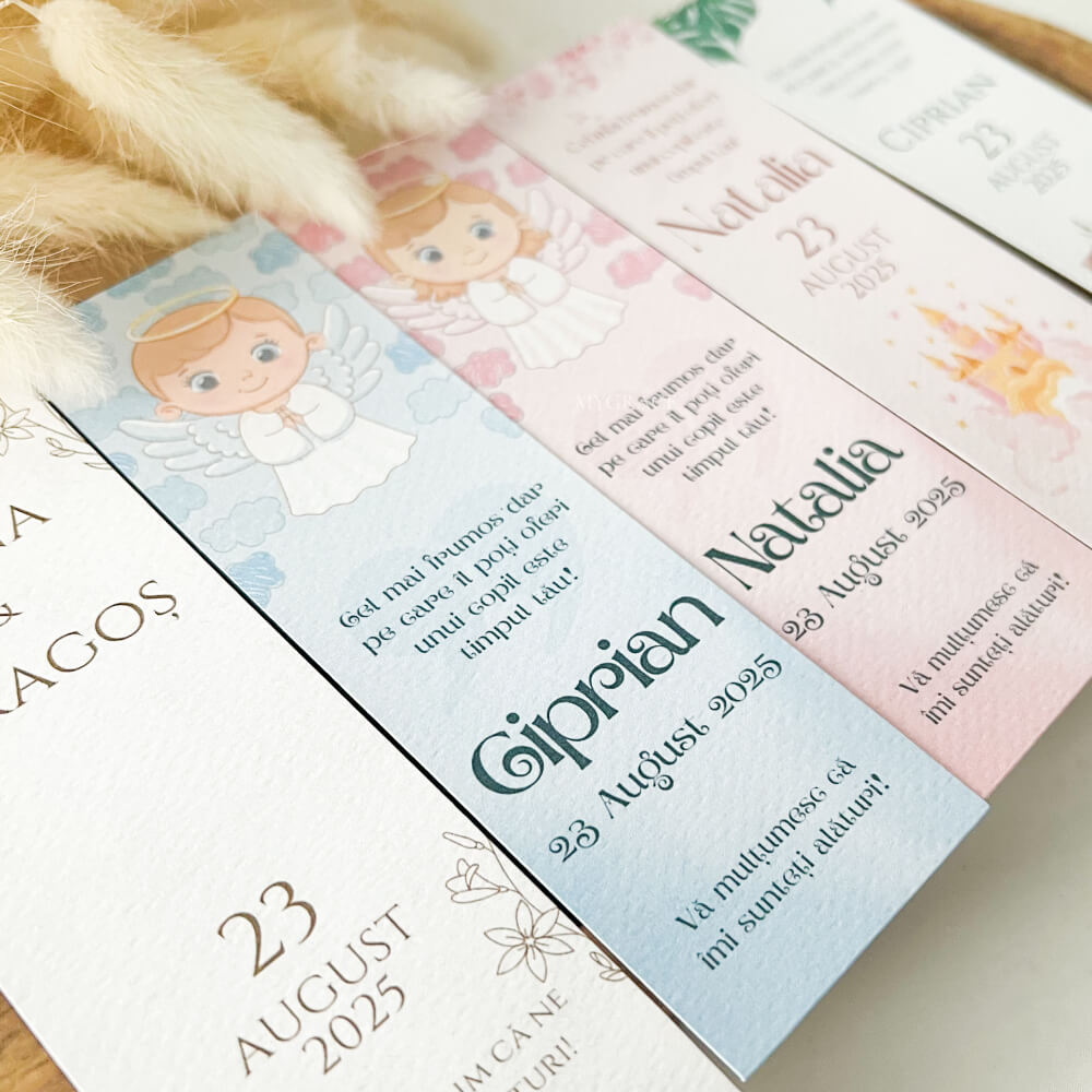 marturii botez nunta semn de carte carton caligrafic MYGRACE