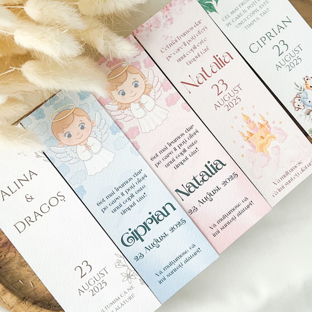 marturii botez nunta semn de carte carton caligrafic MYGRACE