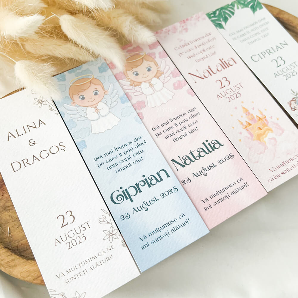 marturii botez nunta semn de carte carton caligrafic MYGRACE