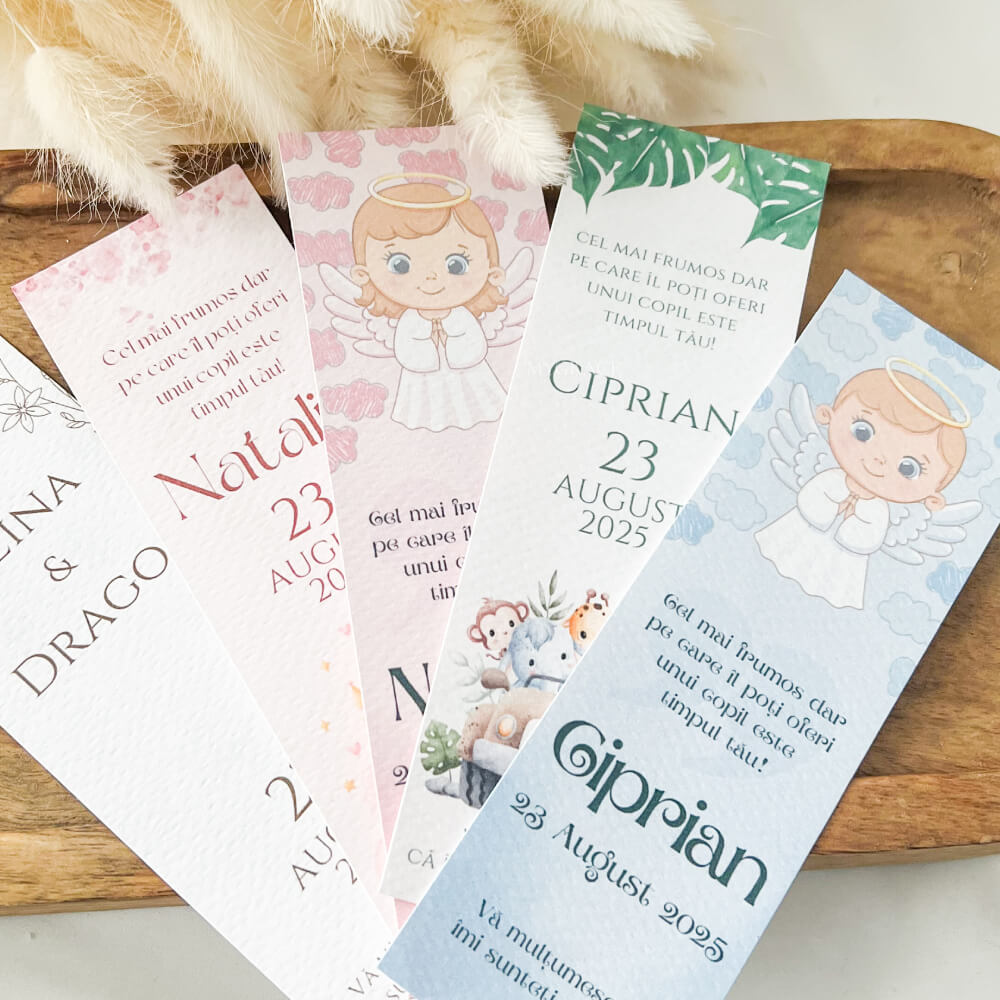 marturii botez nunta semn de carte carton caligrafic MYGRACE