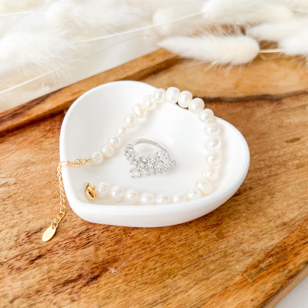 Tăviță decorativă pentru bijuterii și lumânări, inimioară (mini), handmade
