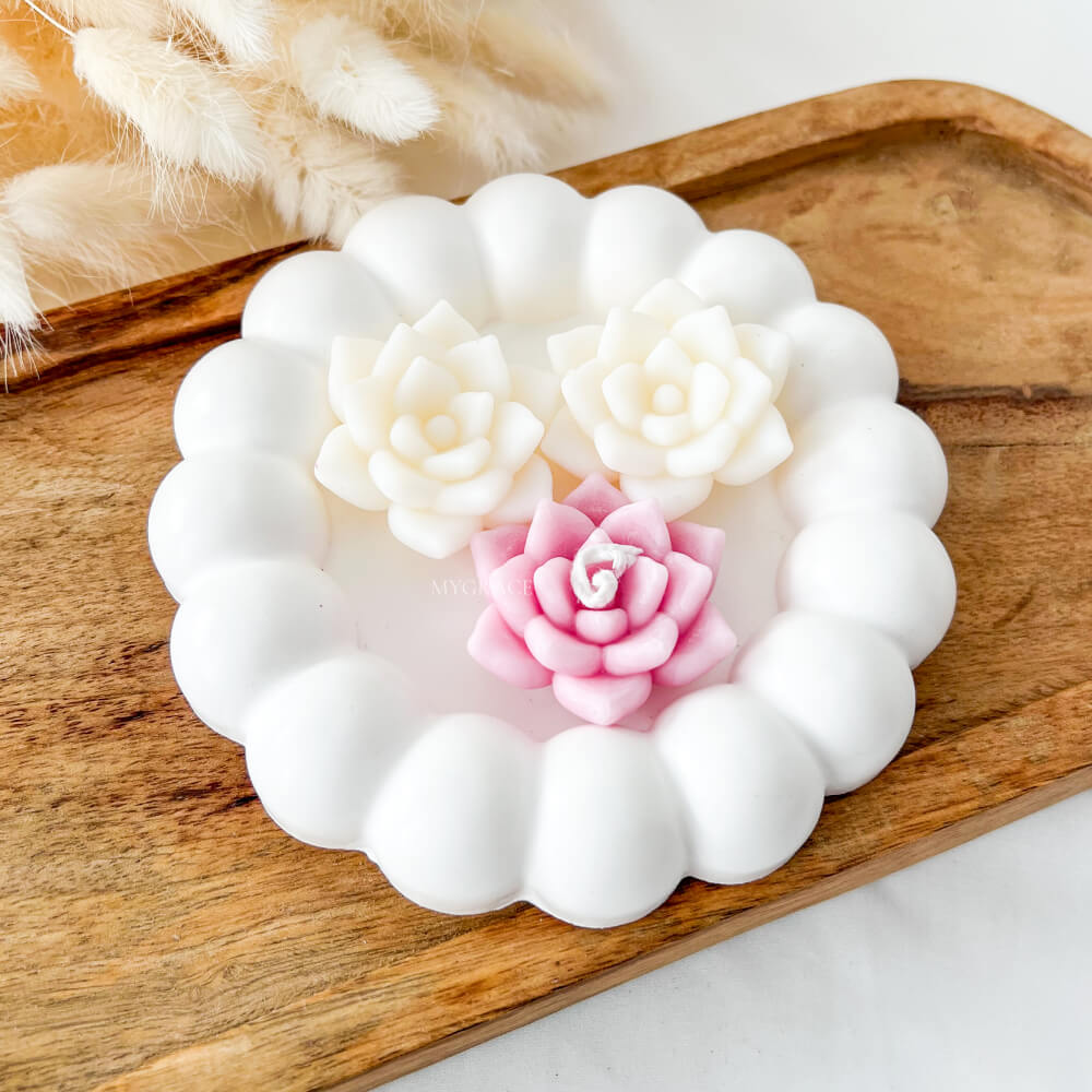 Tăviță decorativă pentru bijuterii și lumânări, model bule, handmade