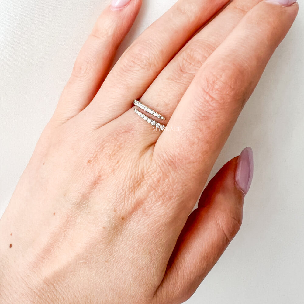 Inel argint ”Be delicate”, argint 925, decorat cu zirconiu, reglabil, MYGRACE