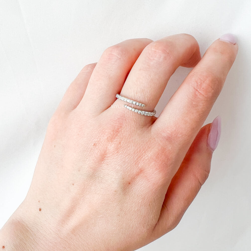 Inel argint ”Be delicate”, argint 925, decorat cu zirconiu, reglabil, MYGRACE
