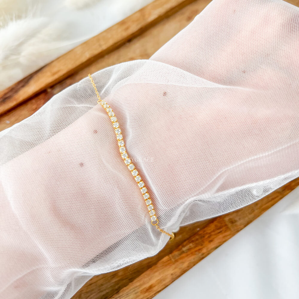 Brățară tennis argint 925, aurie, placată cu aur și decorată cu zirconiu, 2 mm, MYGRACE