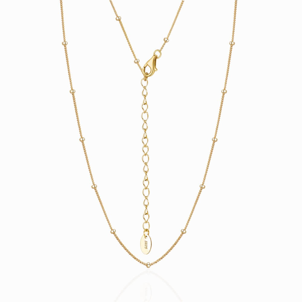 Colier argint 925, tip lanț, auriu, placat cu aur, model bile, 2 mm, MYGRACE