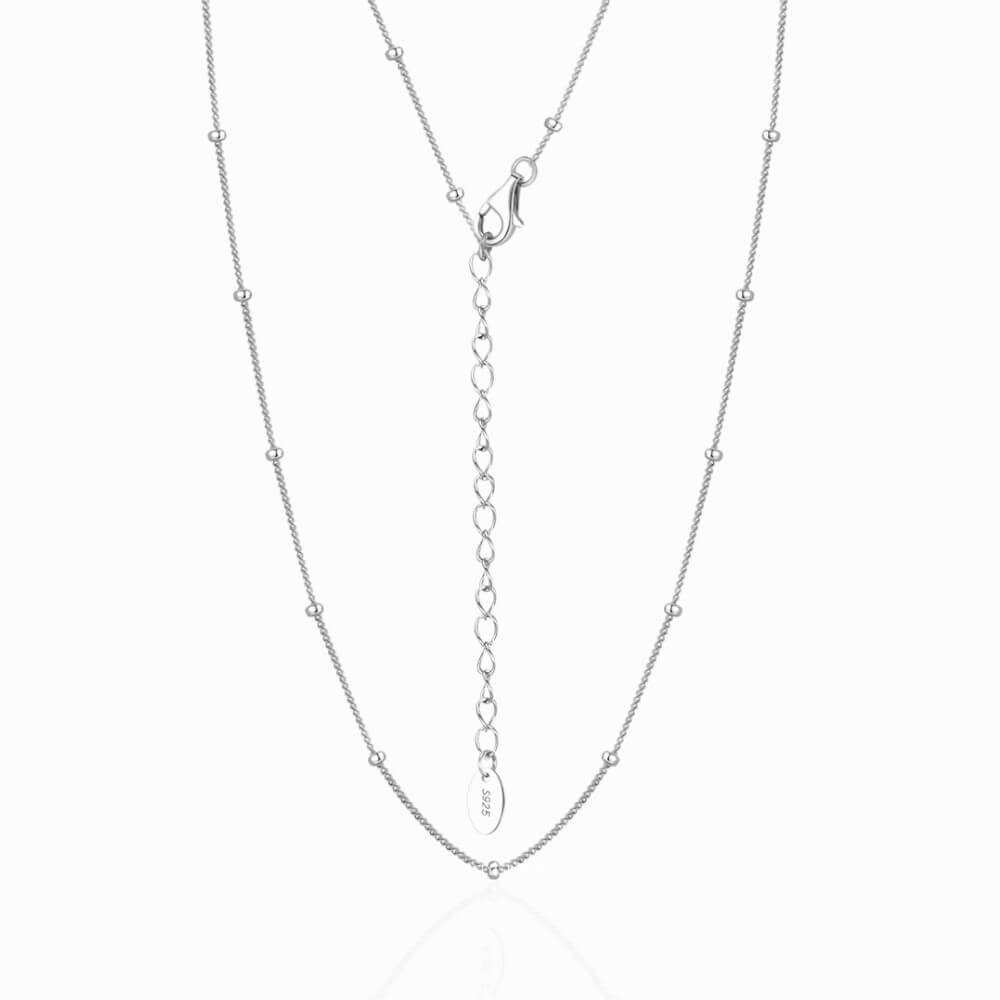 Colier argint 925, tip lanț, argintiu, placat cu aur, model bile, 2 mm, MYGRACE