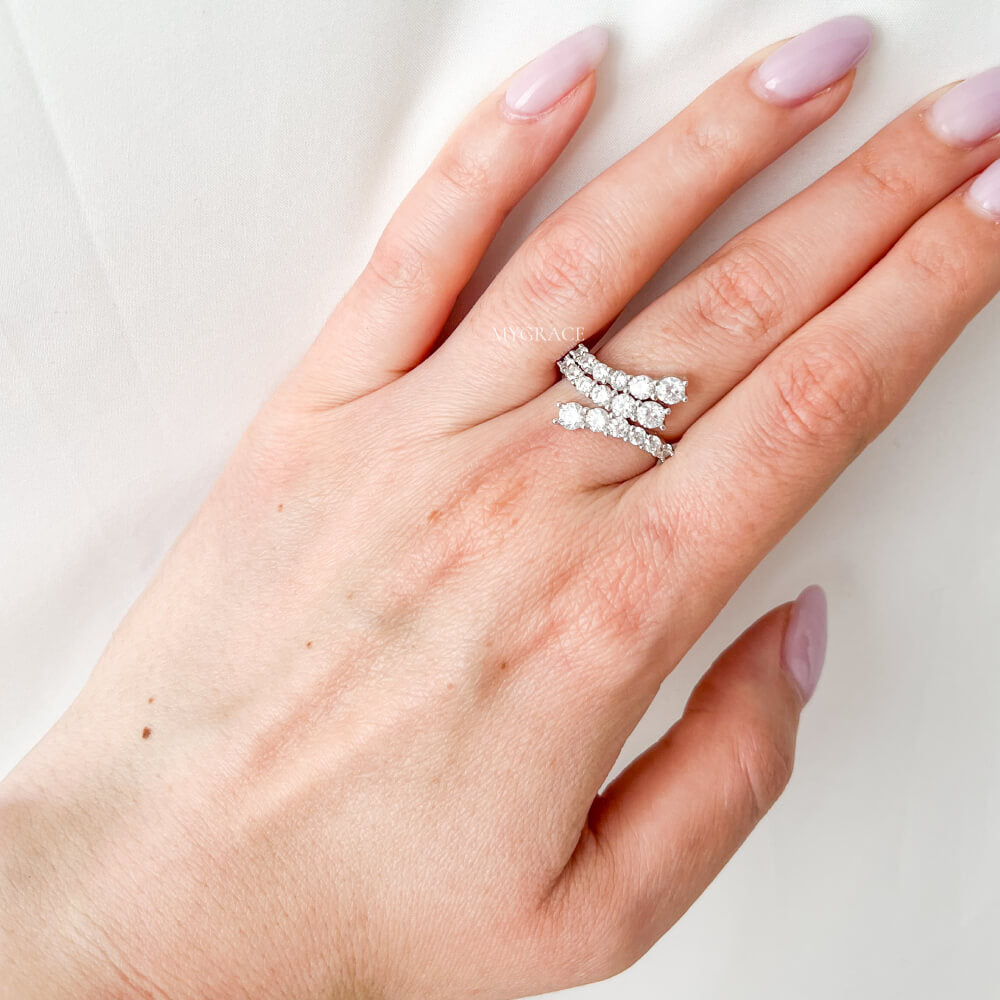 Inel argint ”Be exquisite”, argint 925, decorat cu zirconiu, reglabil, MYGRACE