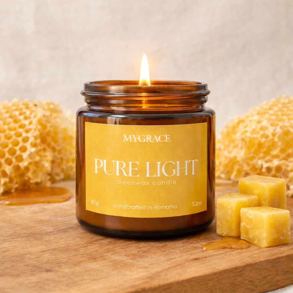 Lumânare din ceară de albine PURE LIGHT - pură, fără parfum