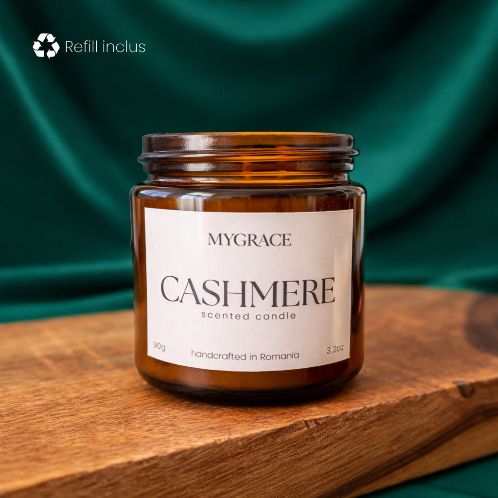 lumanare parfumata CASHMERE mosc tonka ceara soia MYGRACE