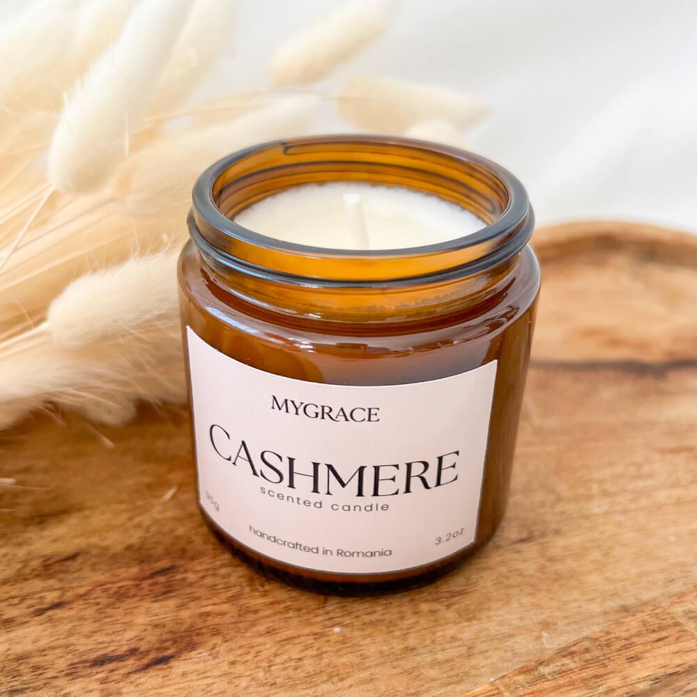 lumanare parfumata CASHMERE mosc tonka ceara soia MYGRACE
