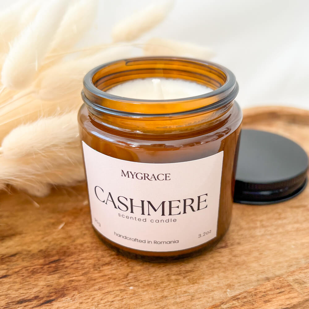 lumanare parfumata CASHMERE mosc tonka ceara soia MYGRACE