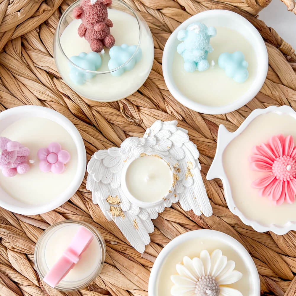 marturii botez nunta lumanare parfumata margareta recipient ceramic handmade MYGRACE