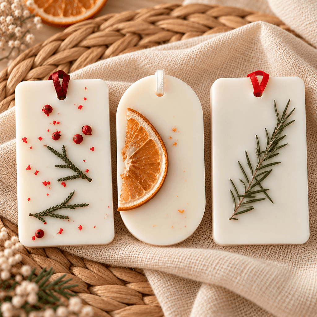 Set de 3 odorizante pentru dulapul cu haine din ceară naturală, arome de iarnă