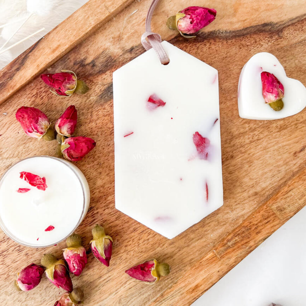 Tabletă parfumată ”Dulceața de trandafiri a bunicii”, ceară naturală de soia